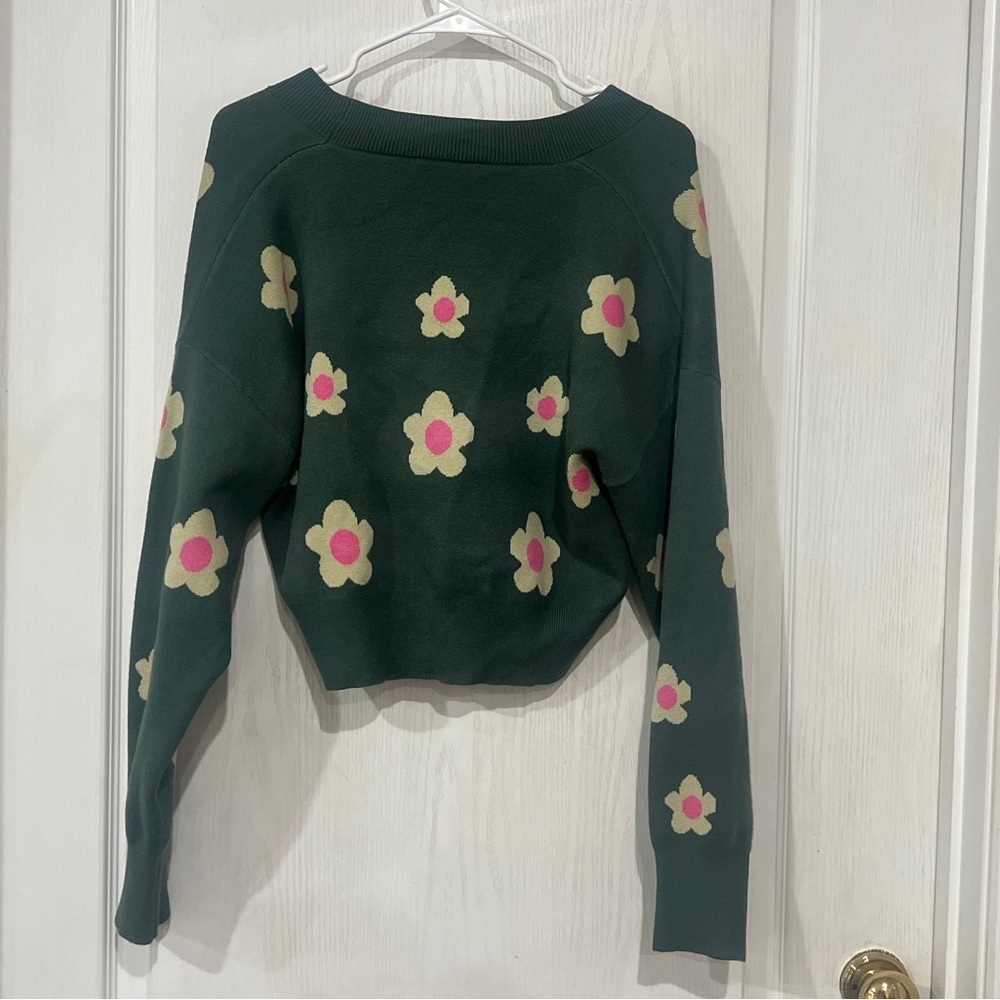 FINAL PRICE Bailey Rose Green Floral Cardigan - Picture 6 of 7